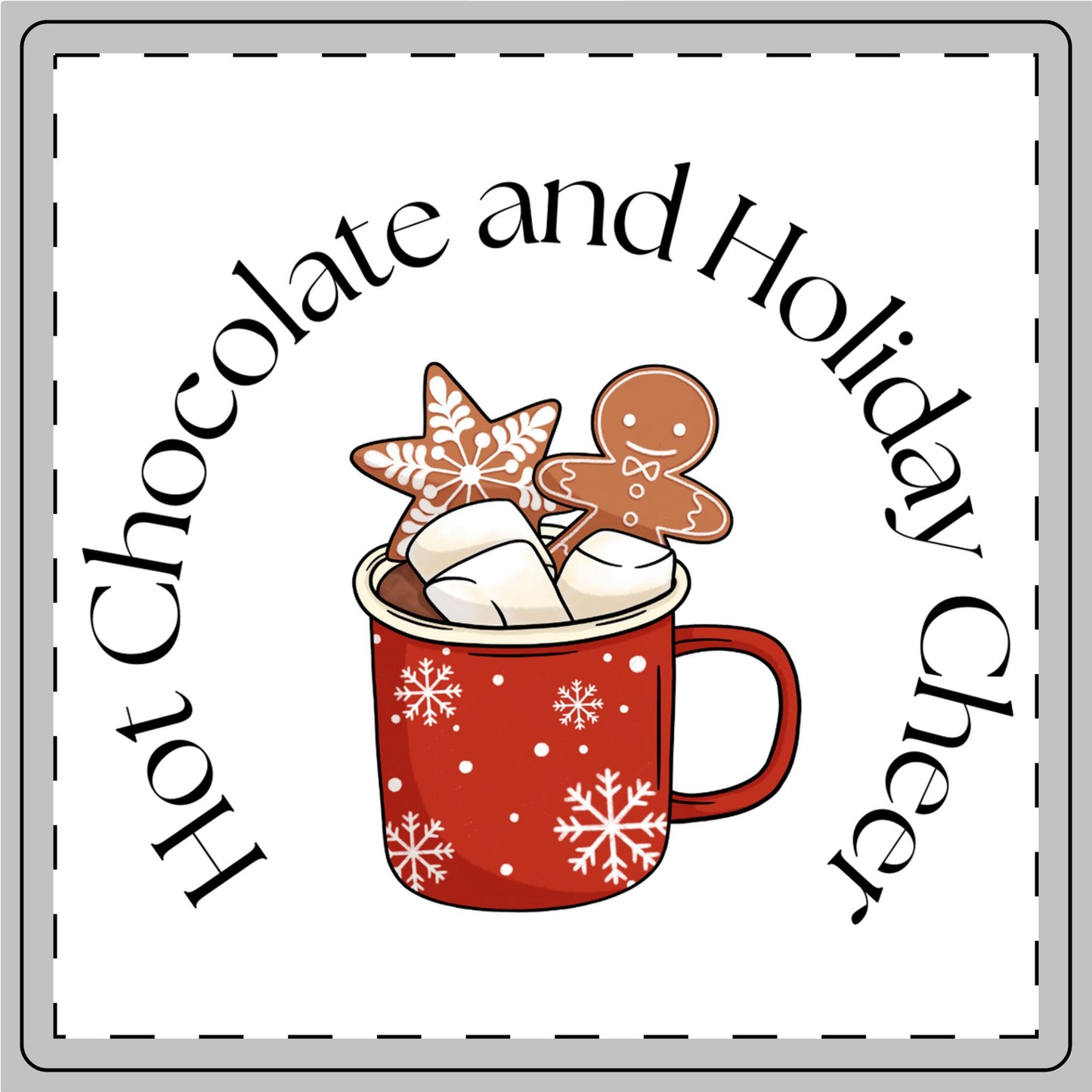 Hot Chocolate & Holiday Cheer - Ceramic Coaster