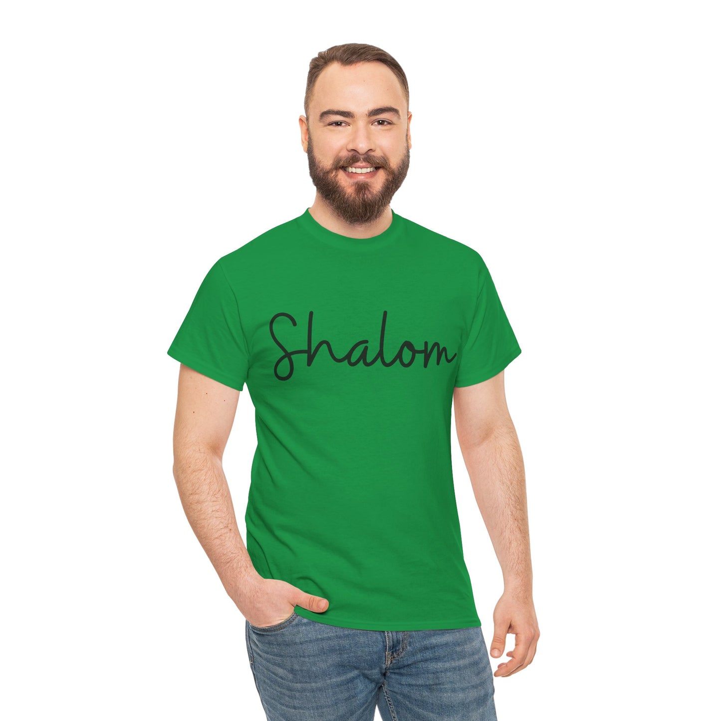 "Shalom" (Hebrew Greeting) Unisex Heavy Cotton Tee