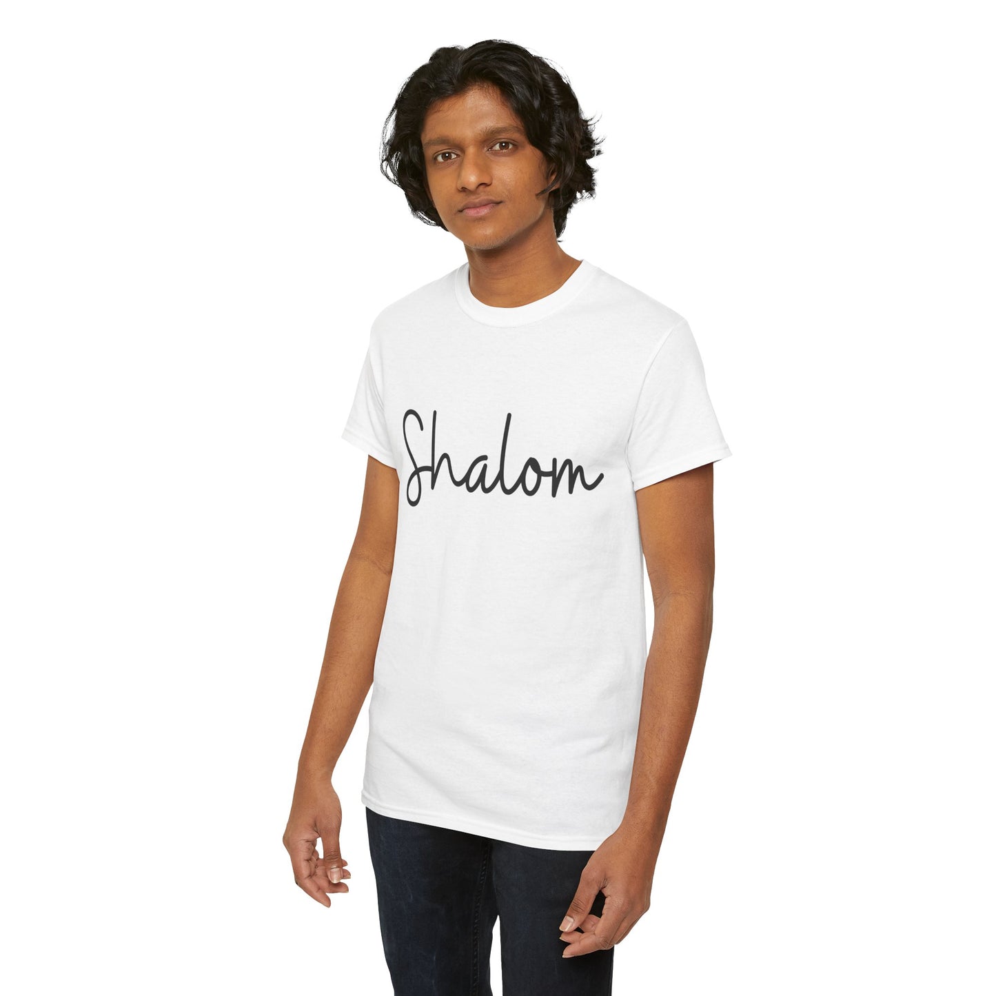 "Shalom" (Hebrew Greeting) Unisex Heavy Cotton Tee