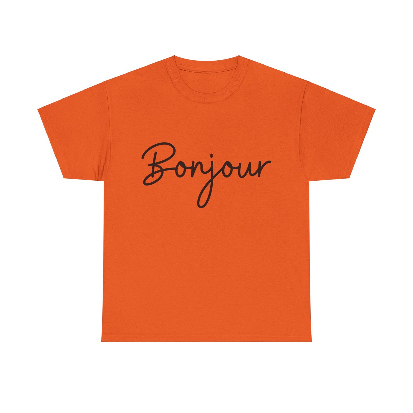 "Bonjour" (French Greeting) Unisex Heavy Cotton Tee