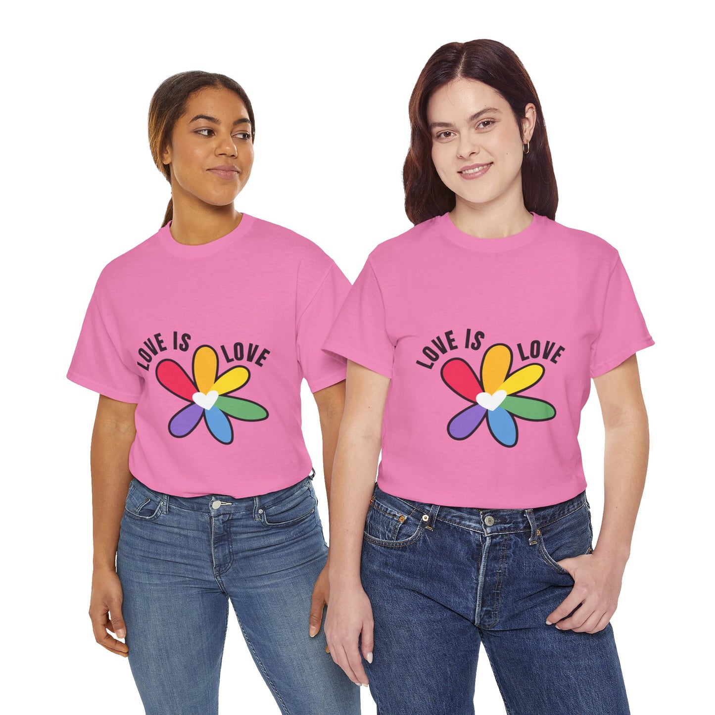 Unisex Heavy Cotton Tee - Rainbow Flower