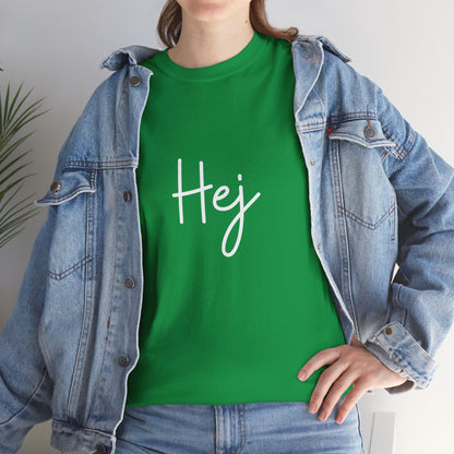 "Hej" & "Farvel" (Danish Greetings) Unisex Heavy Cotton Tee