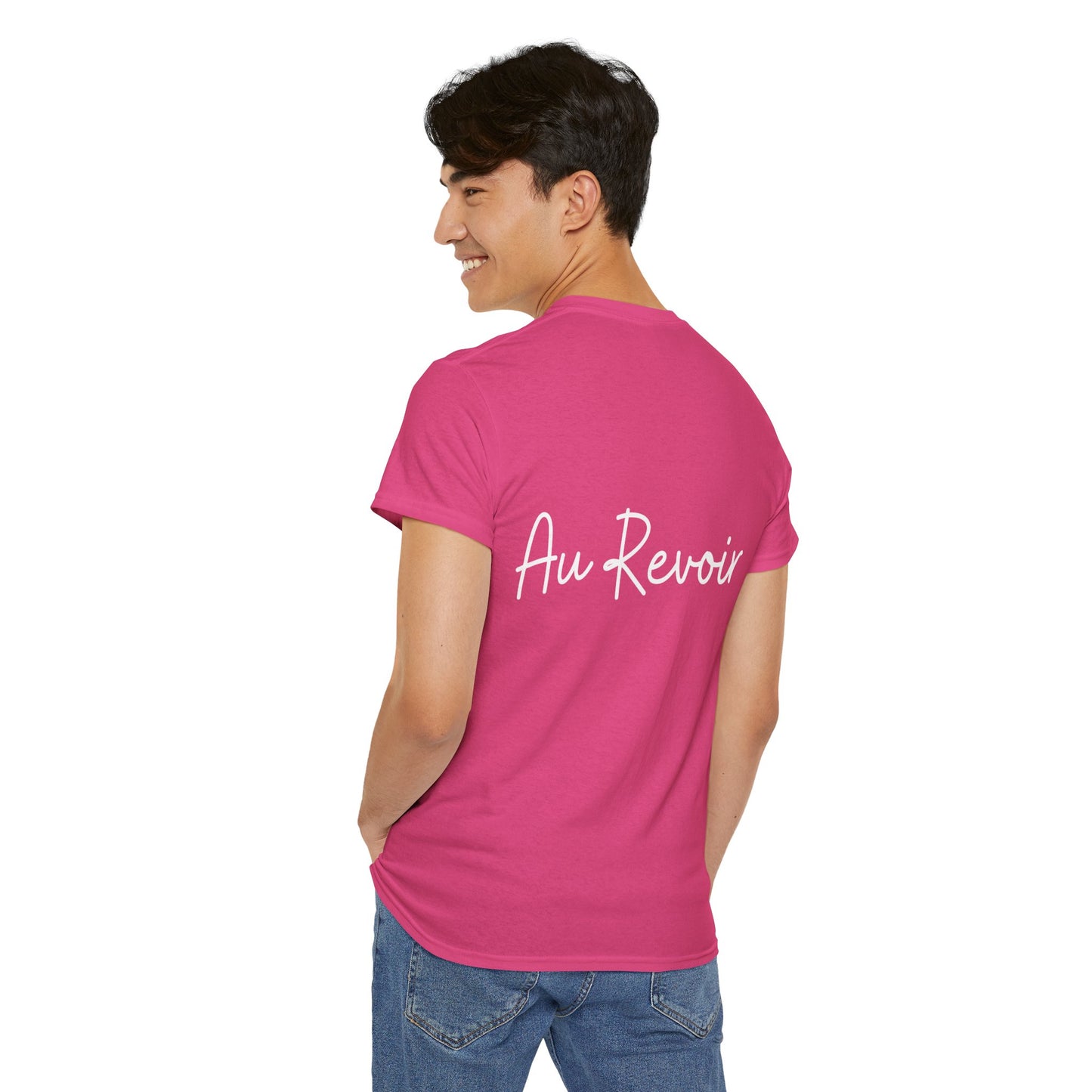 "Bonjour" & "Au Revoir" (French Greetings) Unisex Heavy Cotton Tee