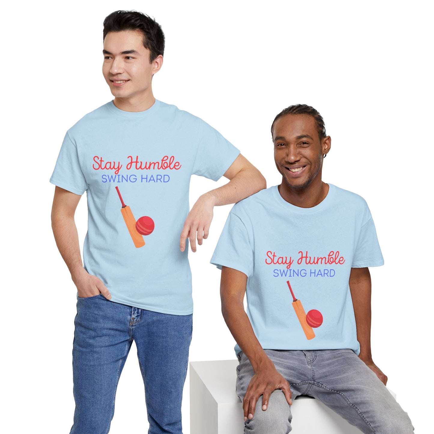 Unisex Heavy Cotton Tee - Stay Humble, Swing Hard