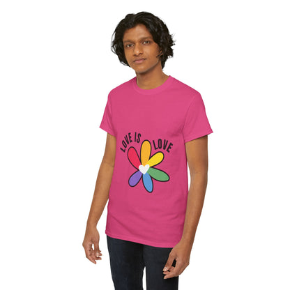 Unisex Heavy Cotton Tee - Rainbow Flower