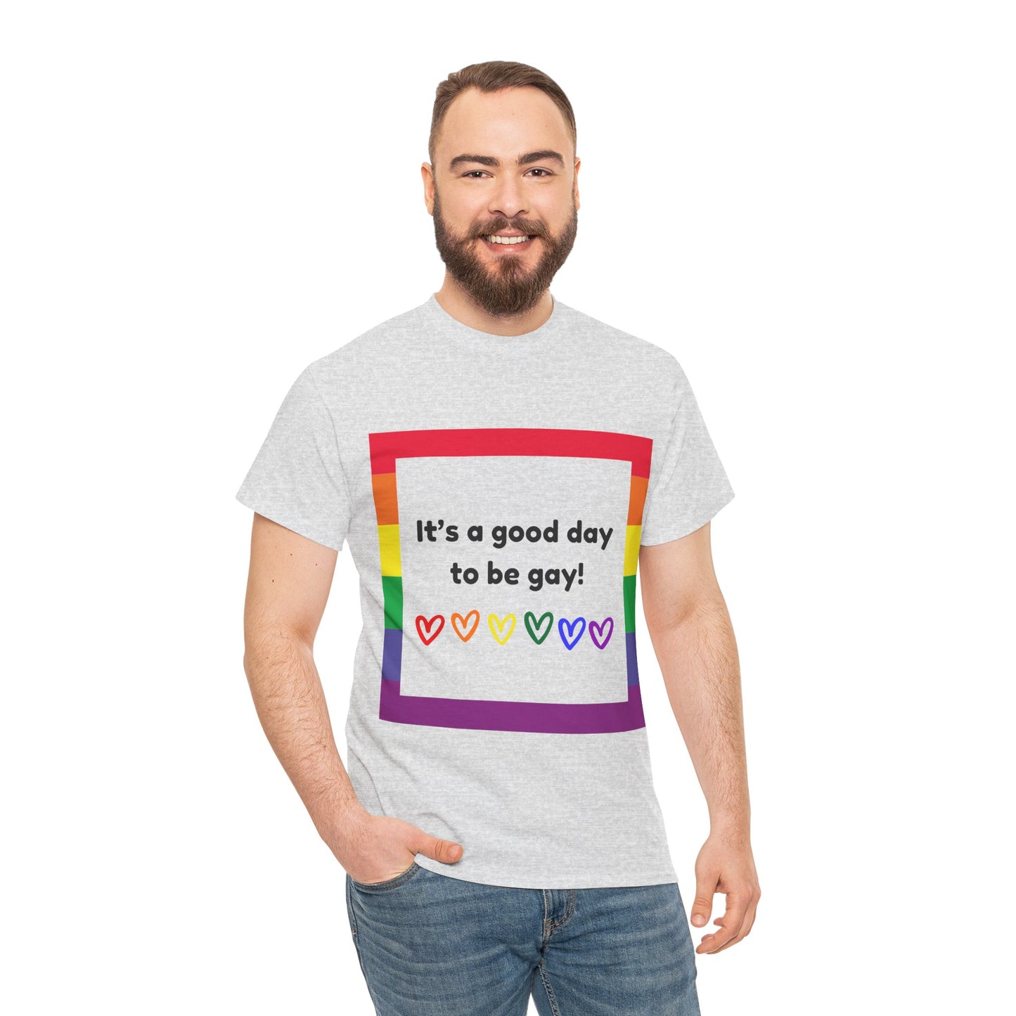 Unisex Heavy Cotton Tee - Good Day To Be Gay