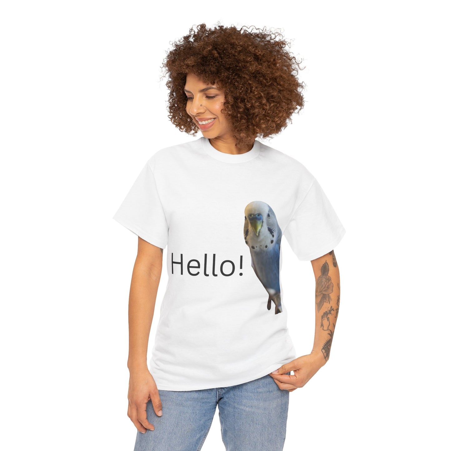 Budgie Hello Cotton T-Shirt