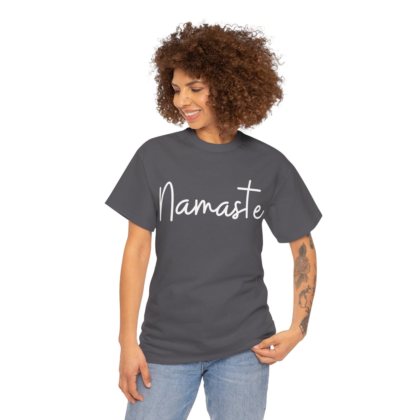 "Namaste" & "Namaste" (Hindi Greetings) Unisex Heavy Cotton Tee