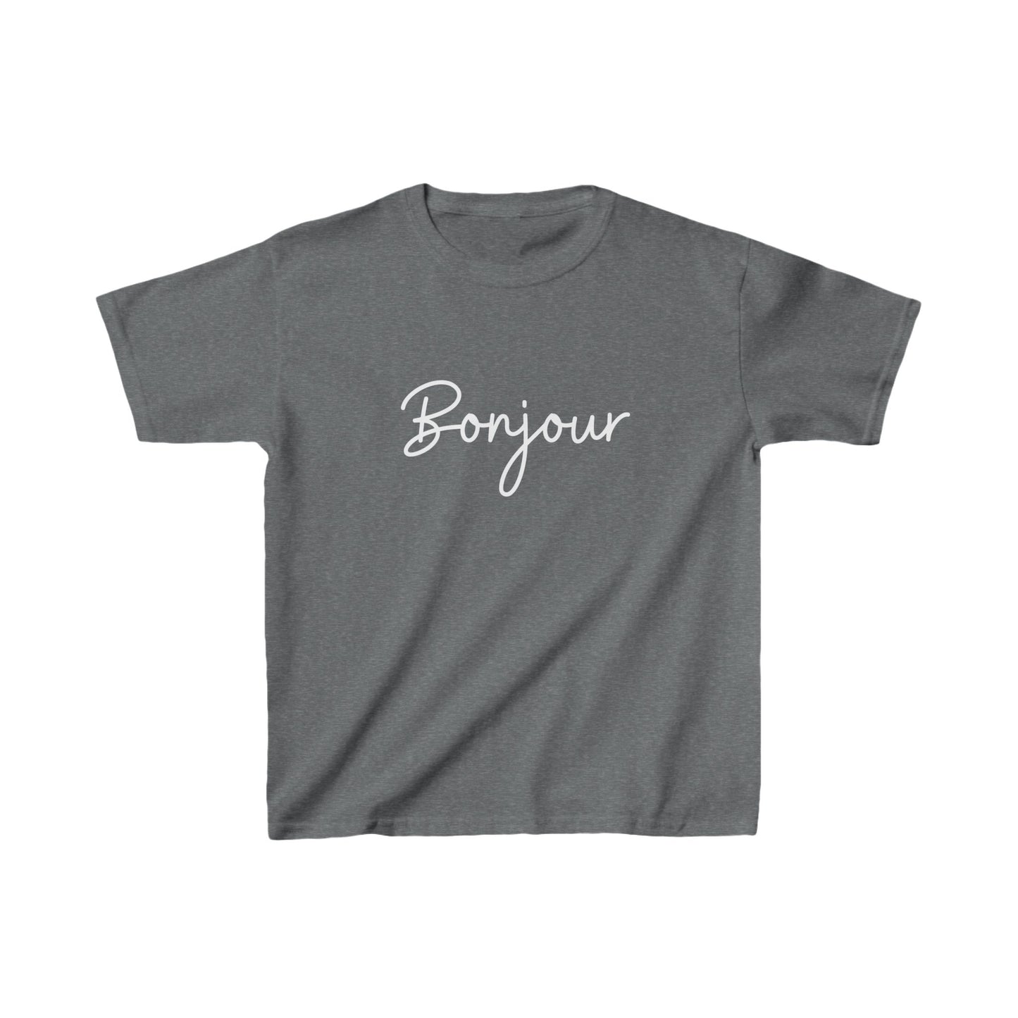 "Bonjour" & "Au Revoir" (French Greetings) Kids Heavy Cotton™ Tee