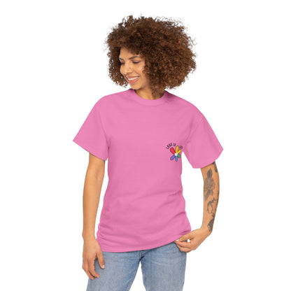 Unisex Heavy Cotton Tee - Rainbow Flower Mini