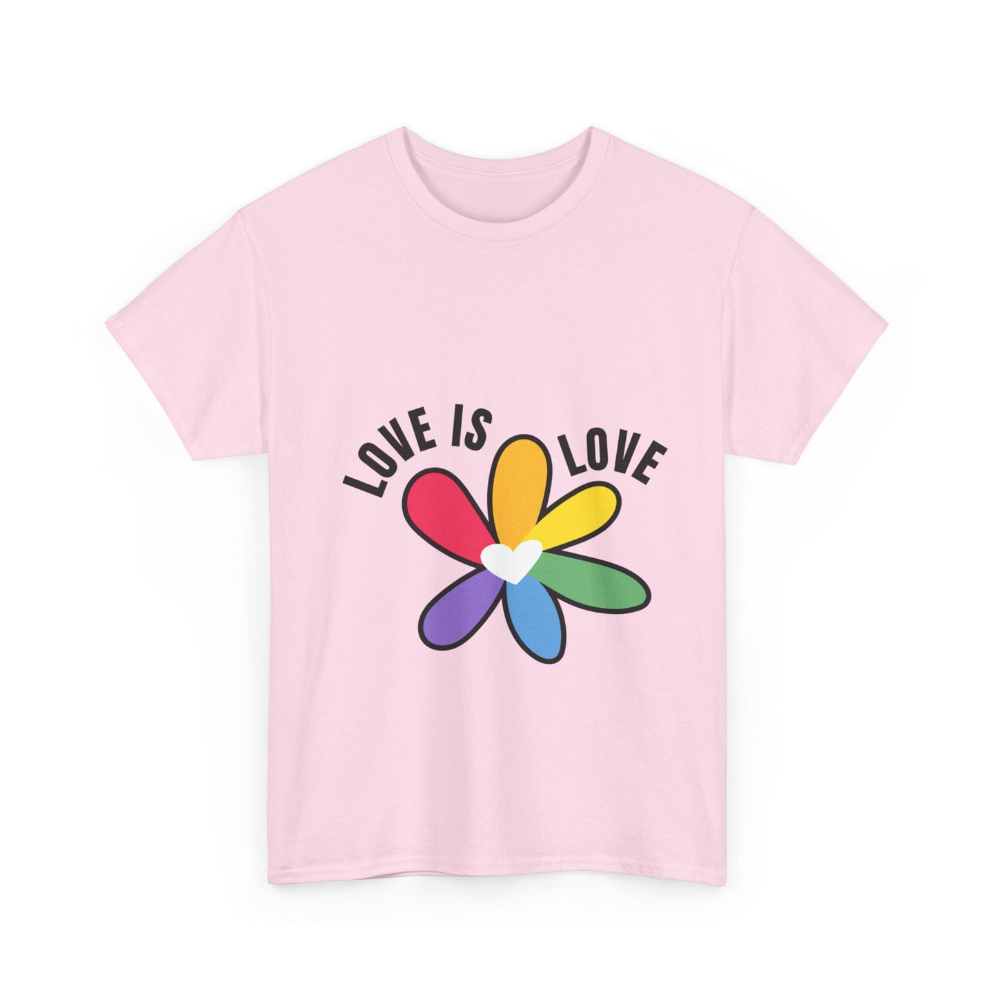 Unisex Heavy Cotton Tee - Rainbow Flower