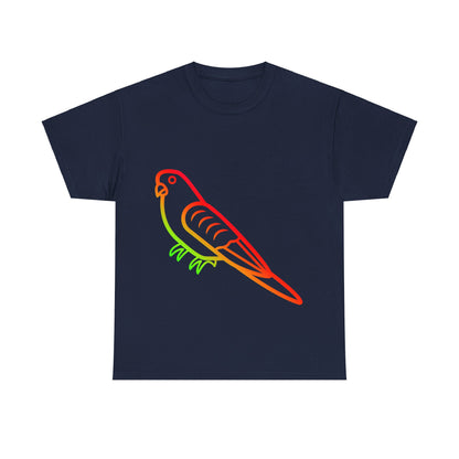 Vibrant Budgie Rainbow T-Shirt that exudes a playful and colorful vibe. Perfect for animal lovers, festival-goers, and anyone who wants to add a pop of fun to their wardrobe. Ideal for Pride Month, music festivals, and casual outings.