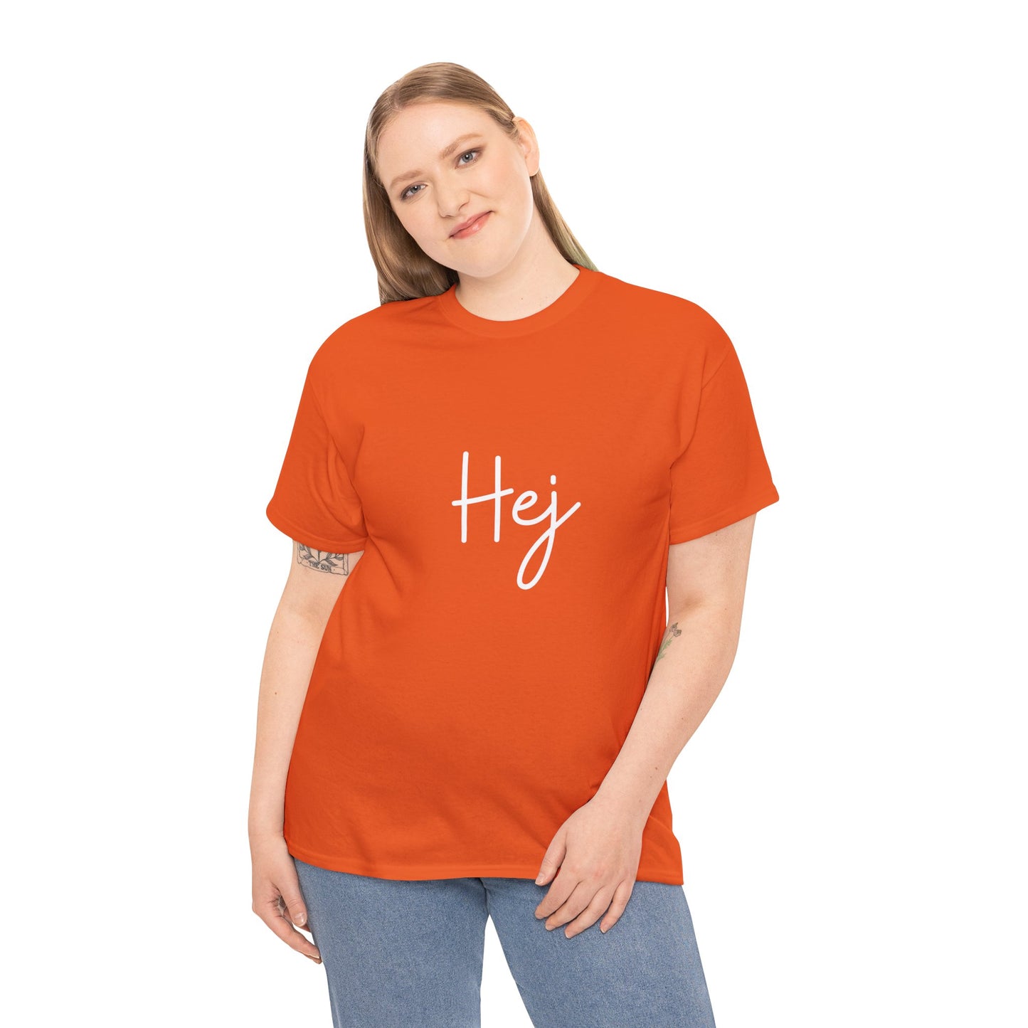 "Hej" & "Farvel" (Danish Greetings) Unisex Heavy Cotton Tee