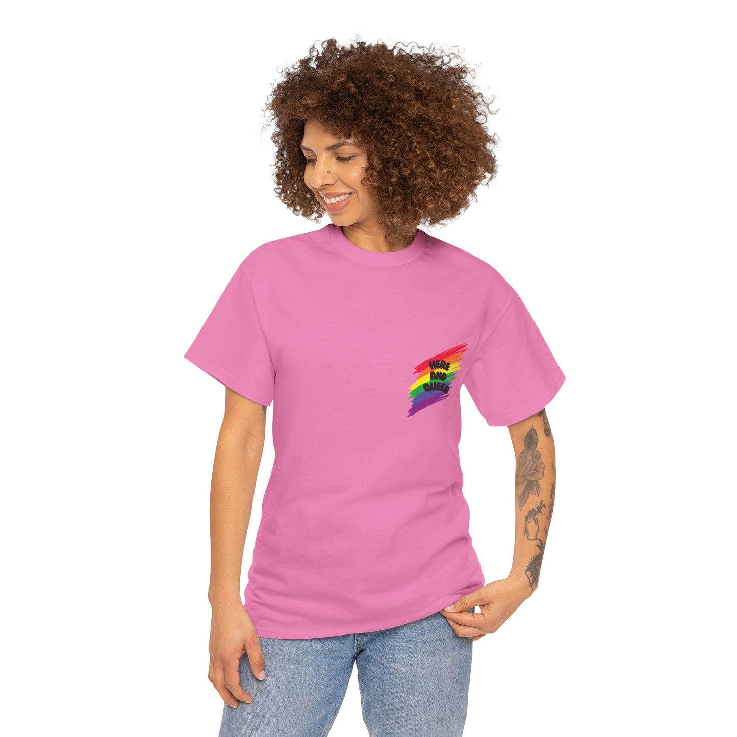 Unisex Heavy Cotton Tee - Here And Queer Mini