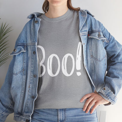 Unisex Heavy Cotton Tee - Boo White Print