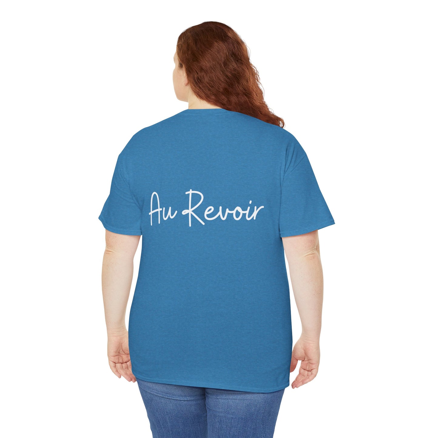 "Bonjour" & "Au Revoir" (French Greetings) Unisex Heavy Cotton Tee