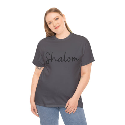 "Shalom" (Hebrew Greeting) Unisex Heavy Cotton Tee