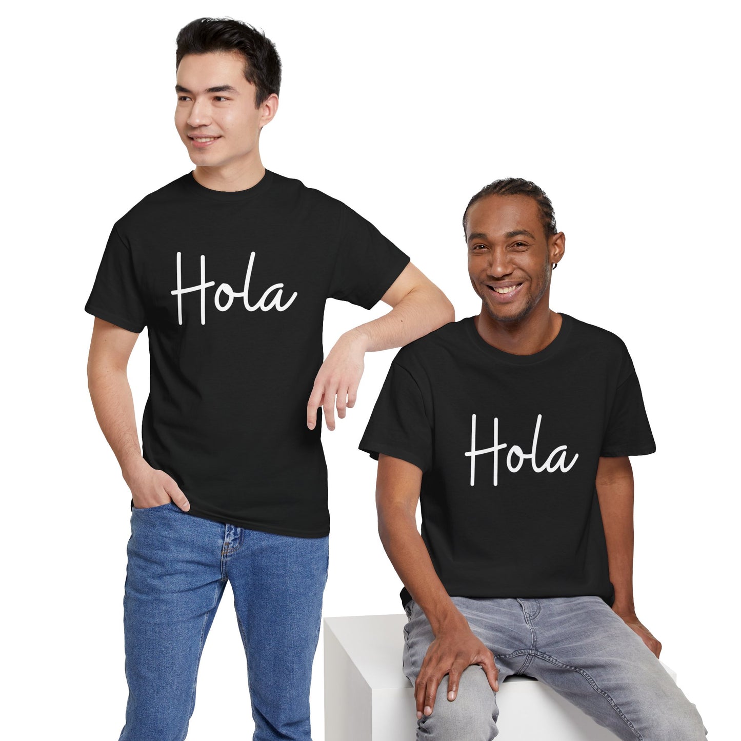 "Hola" & "Hasta Luego" (Spanish Greetings) Unisex Heavy Cotton Tee