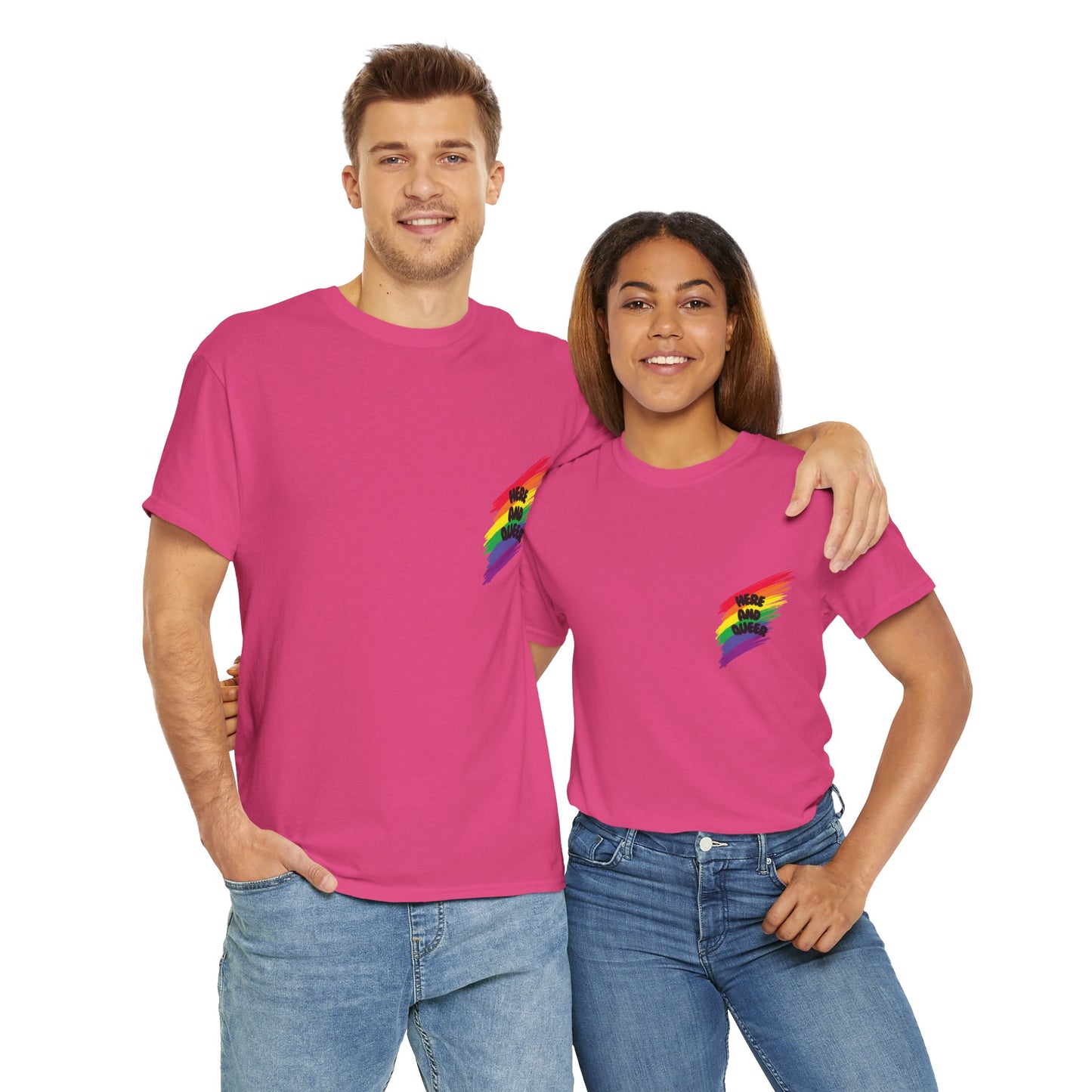 Unisex Heavy Cotton Tee - Here And Queer Mini