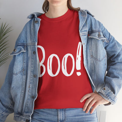 Unisex Heavy Cotton Tee - Boo White Print