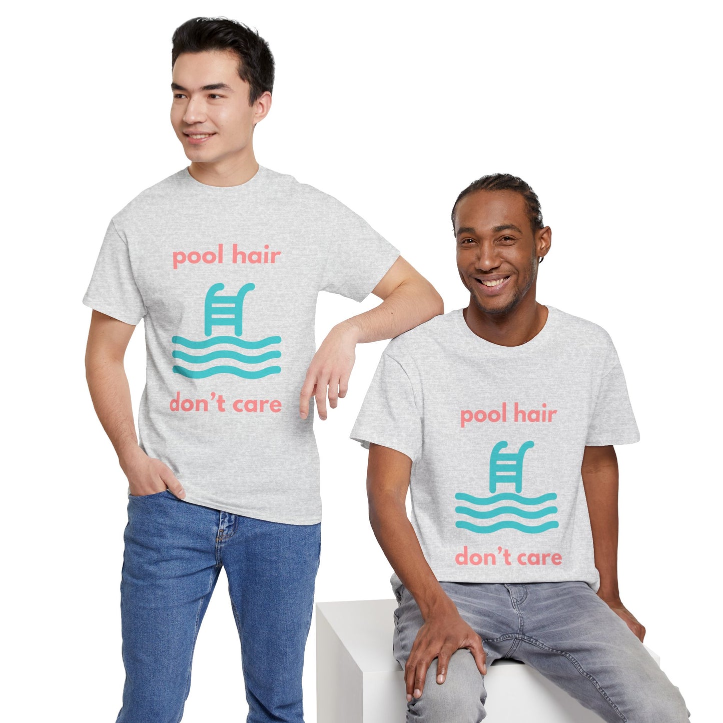 Unisex Heavy Cotton Tee - Pool Hair, Don't Care