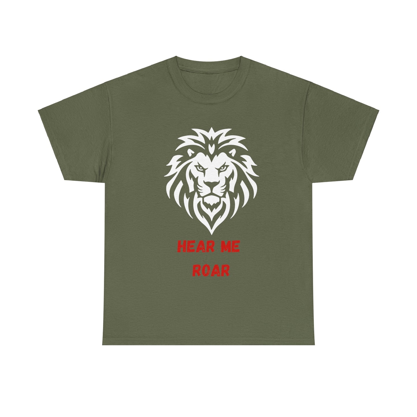 Hear me Roar T-Shirt, Bright, vibrant, make a statement t-shirt. This is for the bold, certain, animal lover, who adores a cat.  Full with paw on the rear. Wildlife.