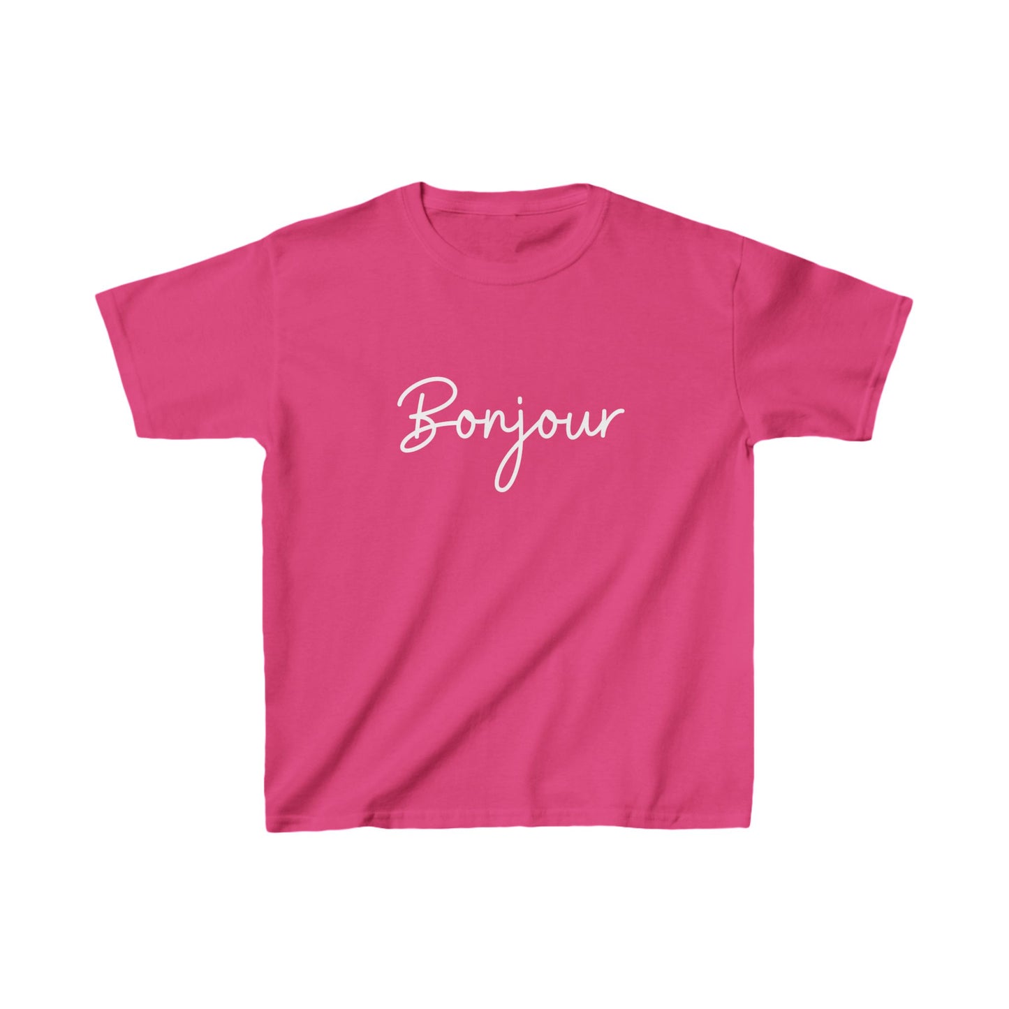 "Bonjour" & "Au Revoir" (French Greetings) Kids Heavy Cotton™ Tee