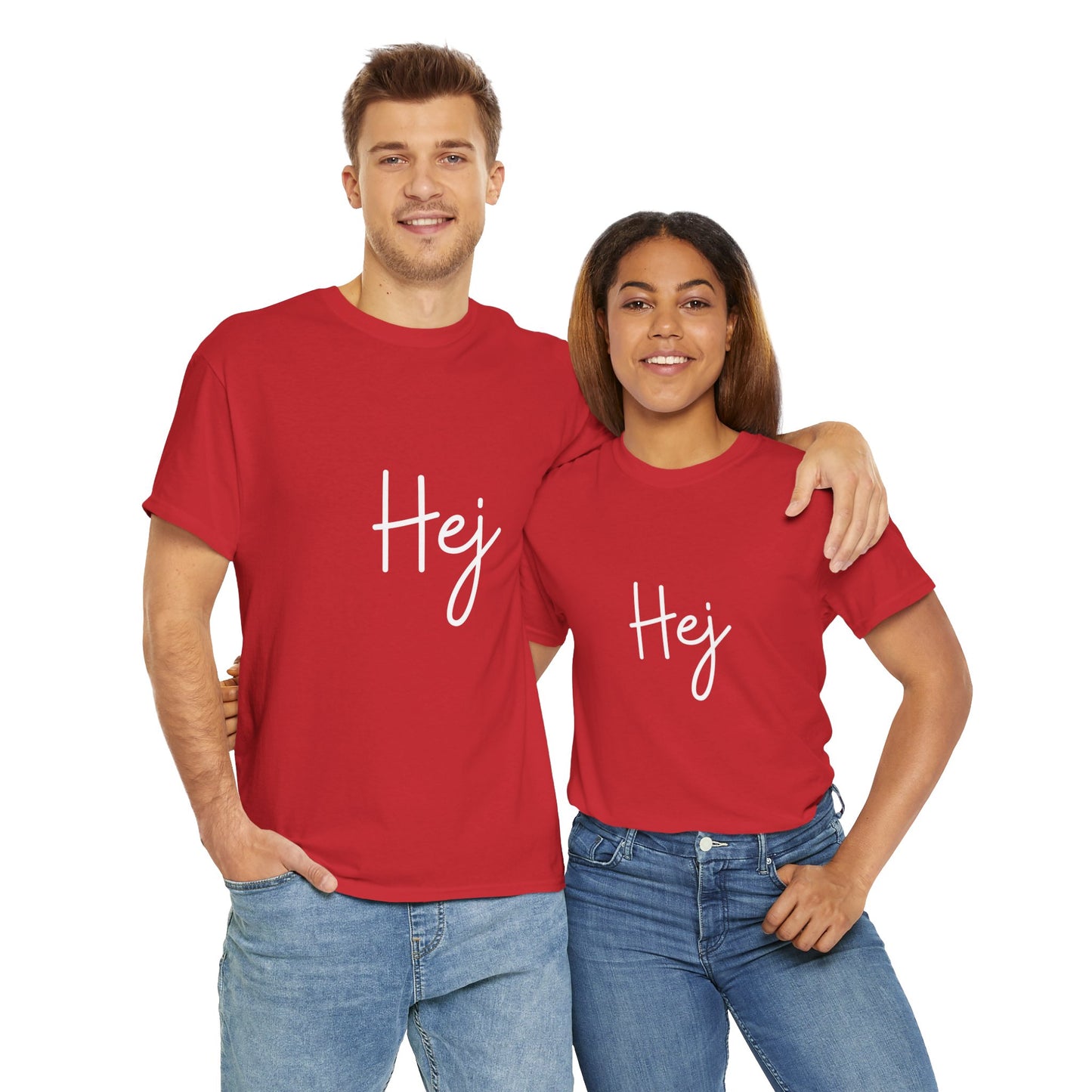 "Hej" & "Farvel" (Danish Greetings) Unisex Heavy Cotton Tee