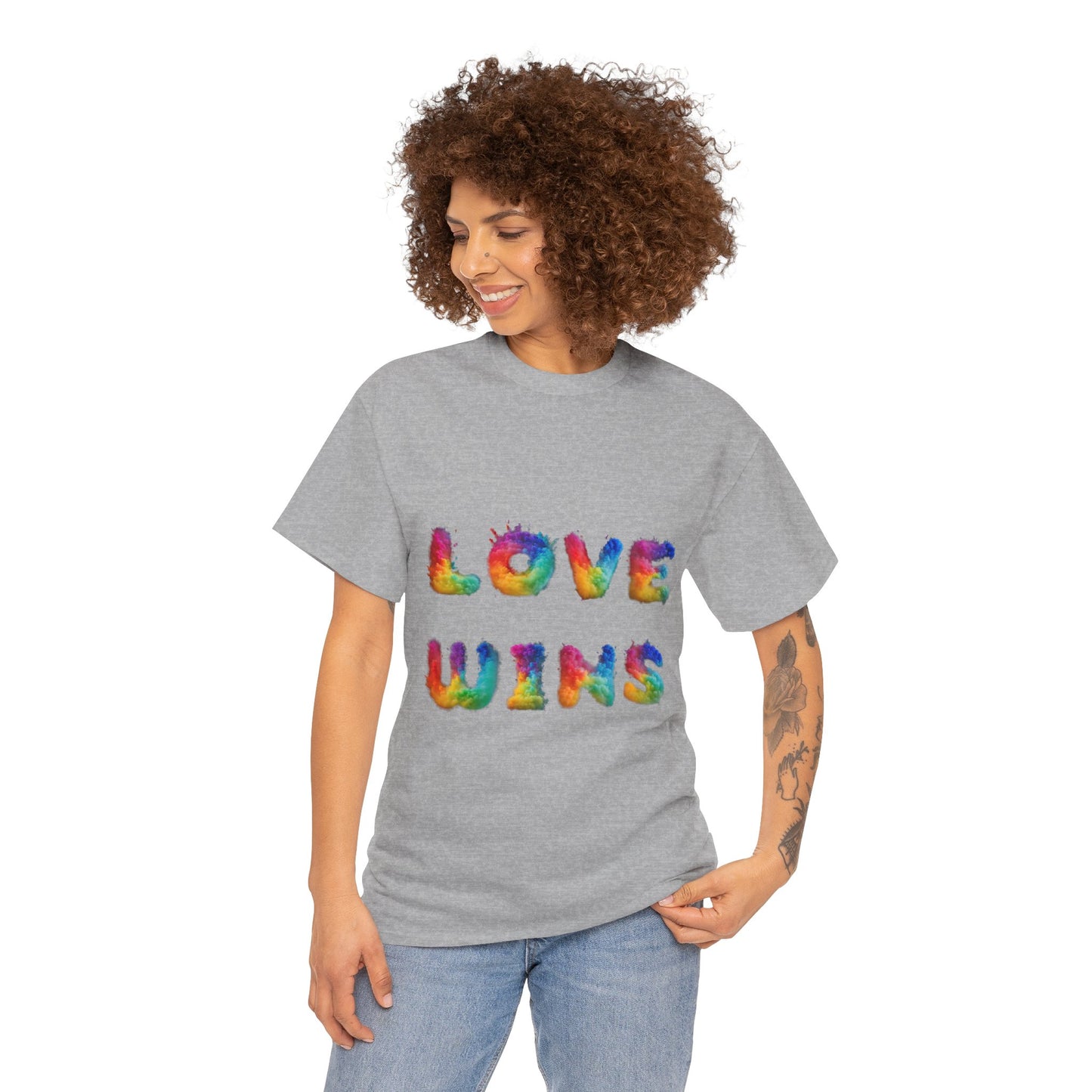 Unisex Heavy Cotton Tee - Love Wins Burst