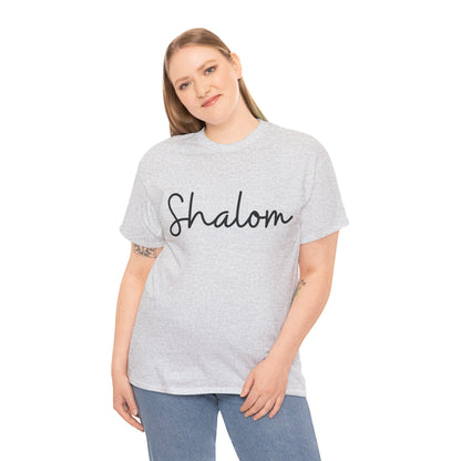 "Shalom" (Hebrew Greeting) Unisex Heavy Cotton Tee