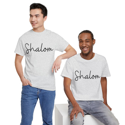 "Shalom" (Hebrew Greeting) Unisex Heavy Cotton Tee