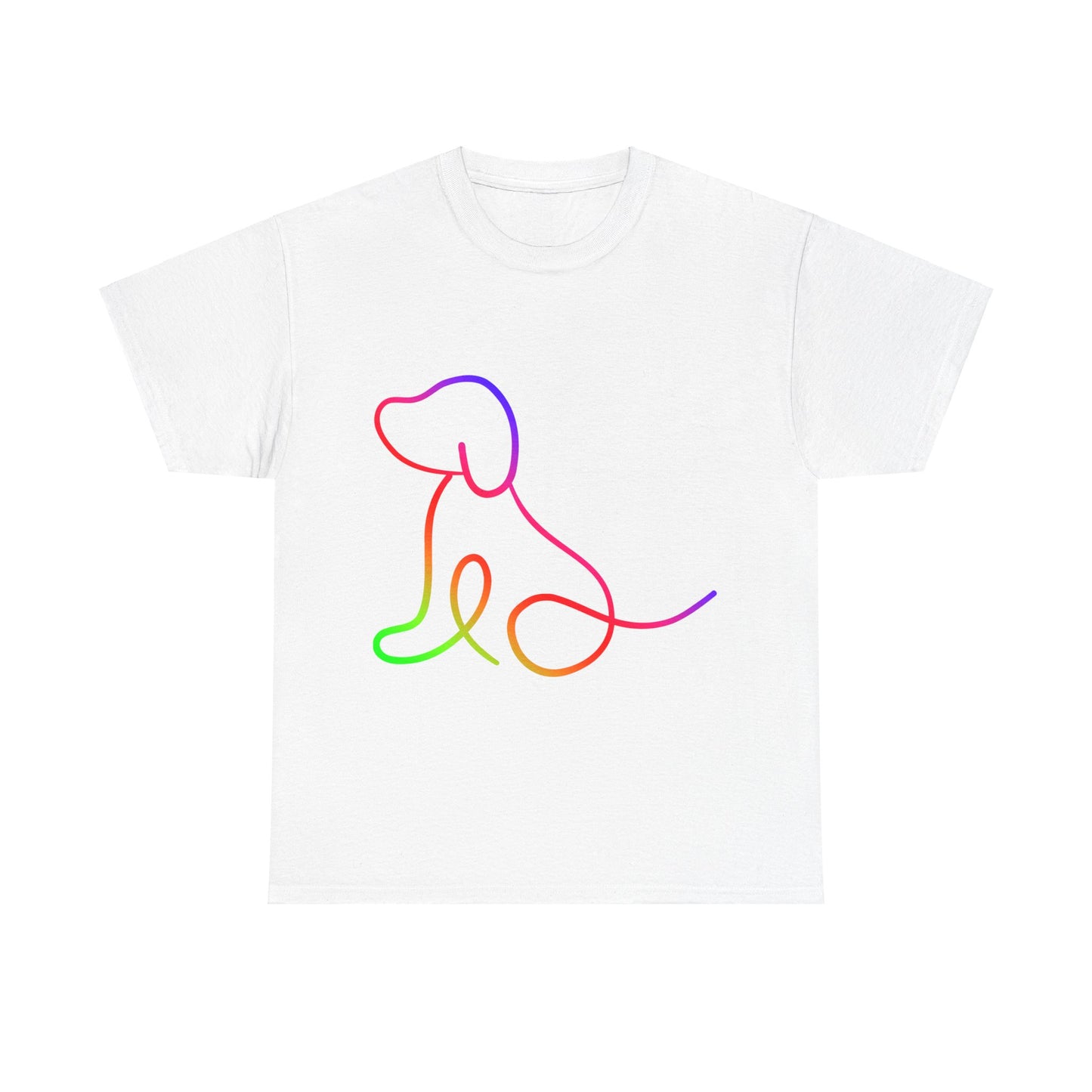 vibrant animal lover t-shirt with colourful rainbow dog outline. Great for as a gift. Great for wildlife adventures.