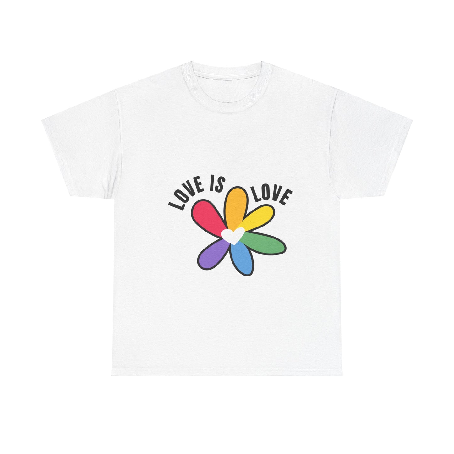 Unisex Heavy Cotton Tee - Rainbow Flower