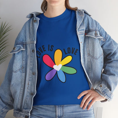 Unisex Heavy Cotton Tee - Rainbow Flower