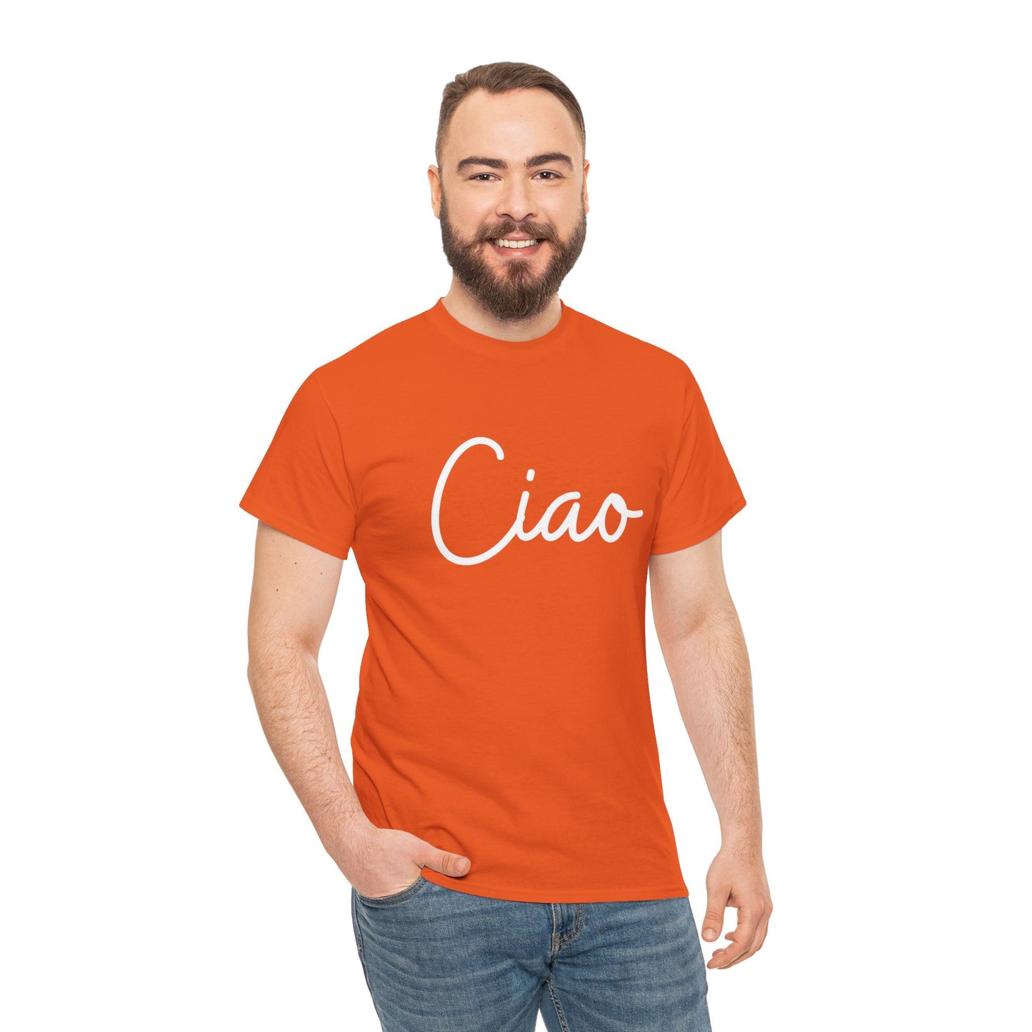 "Ciao" & "Arrivederci" (Italian Greetings) Unisex Heavy Cotton Tee