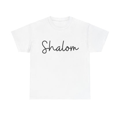 "Shalom" (Hebrew Greeting) Unisex Heavy Cotton Tee