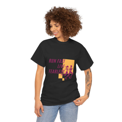 Unisex Heavy Cotton Tee - Run Fast, Live Fearless