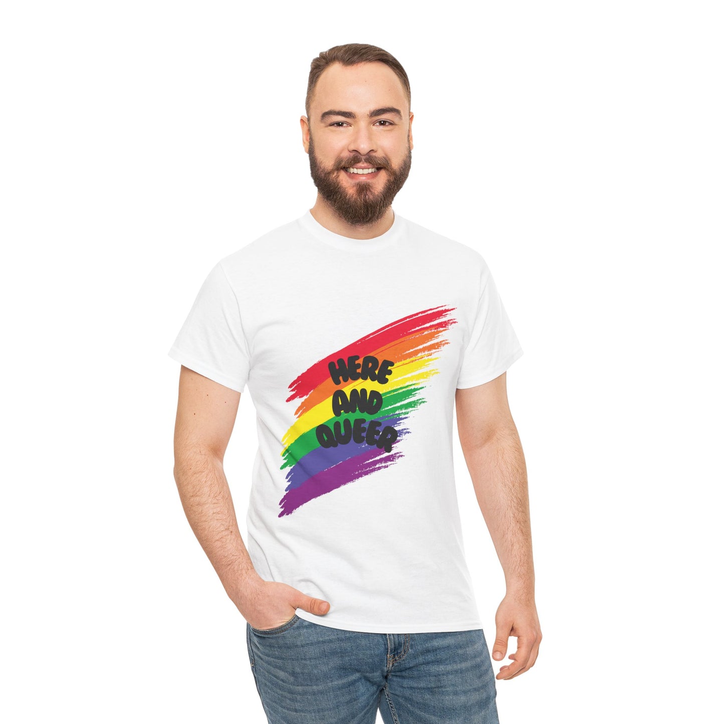 Unisex Heavy Cotton Tee - Here And Queer