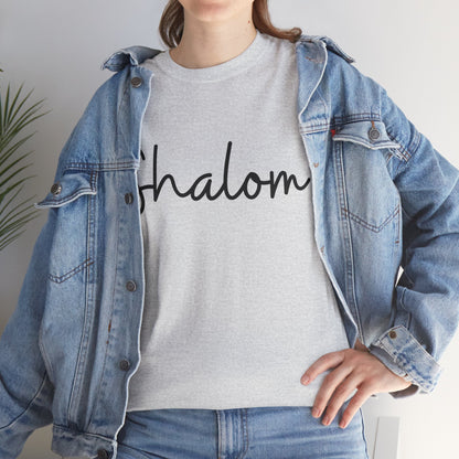 "Shalom" (Hebrew Greeting) Unisex Heavy Cotton Tee