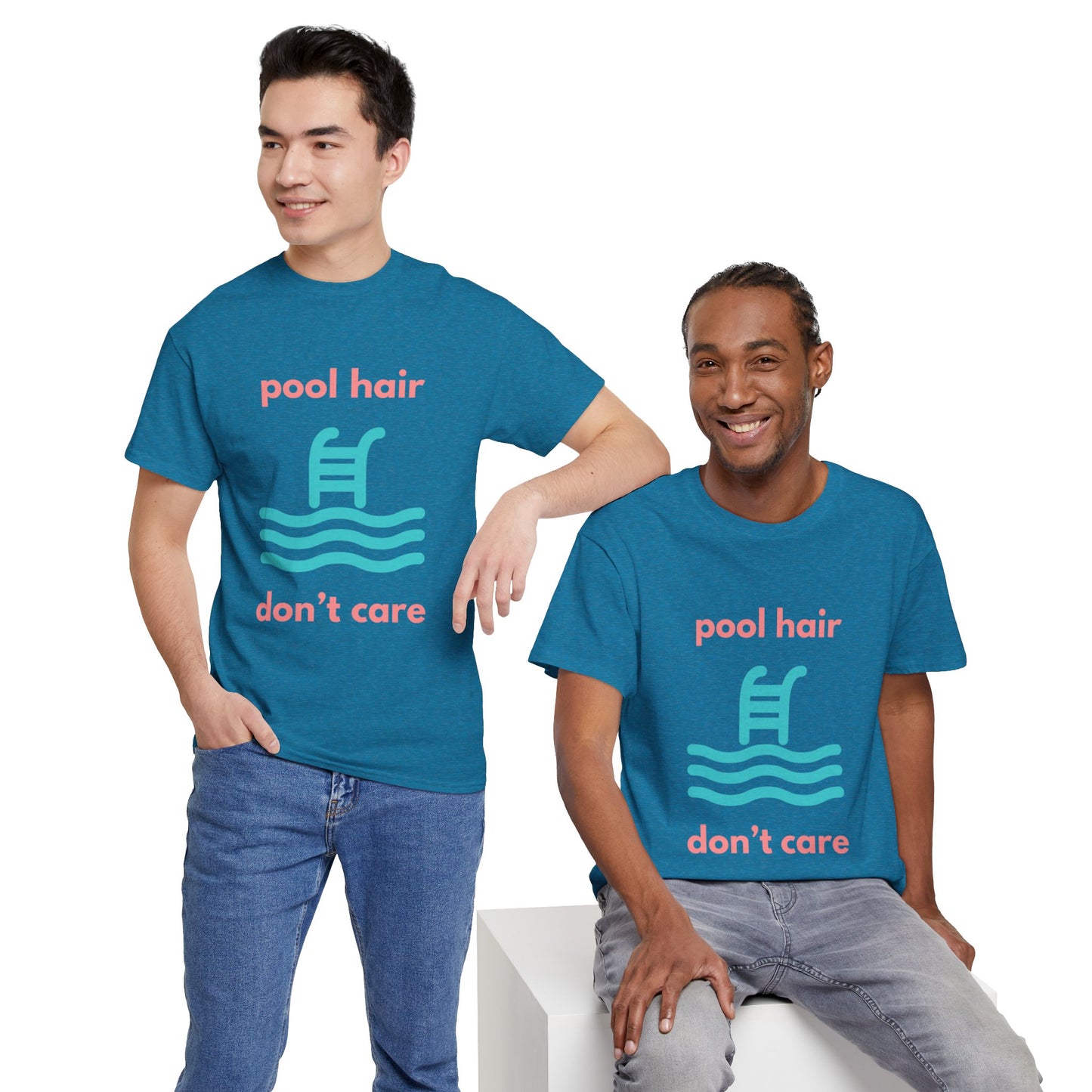 Unisex Heavy Cotton Tee - Pool Hair, Don't Care