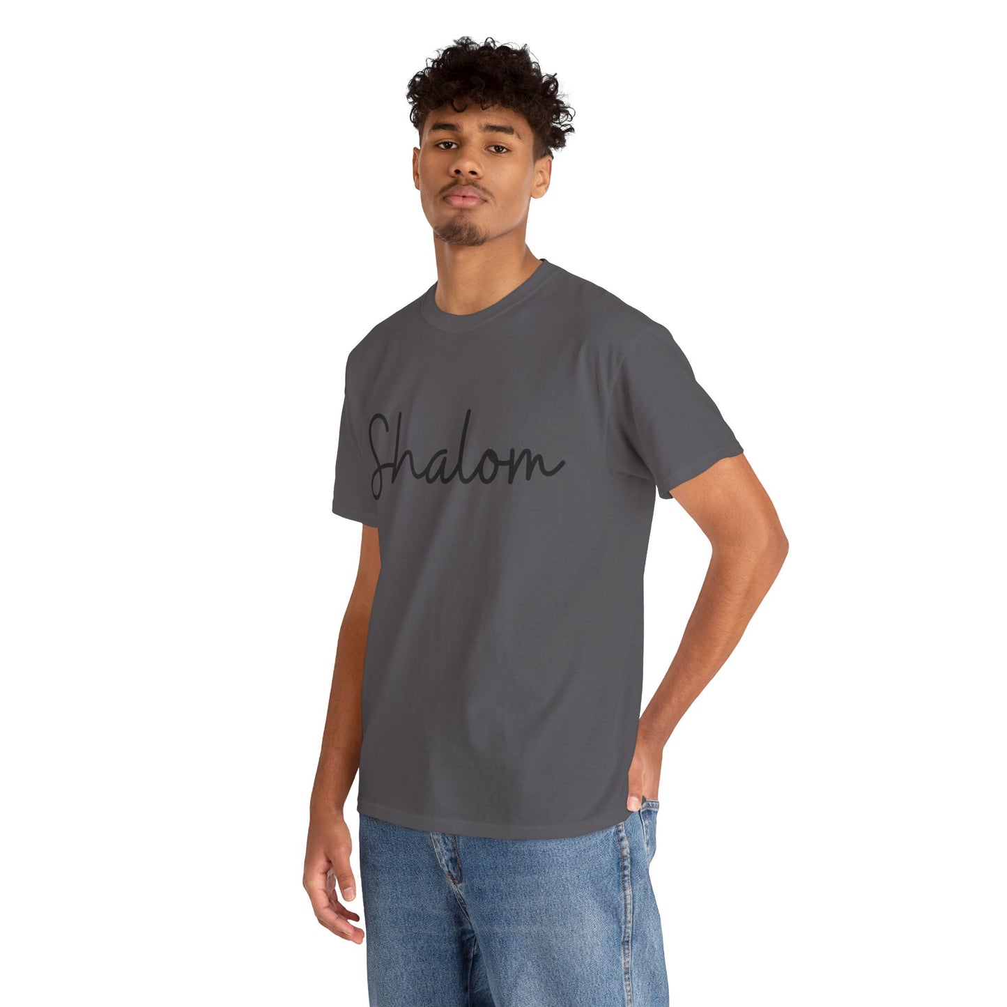 "Shalom" (Hebrew Greeting) Unisex Heavy Cotton Tee