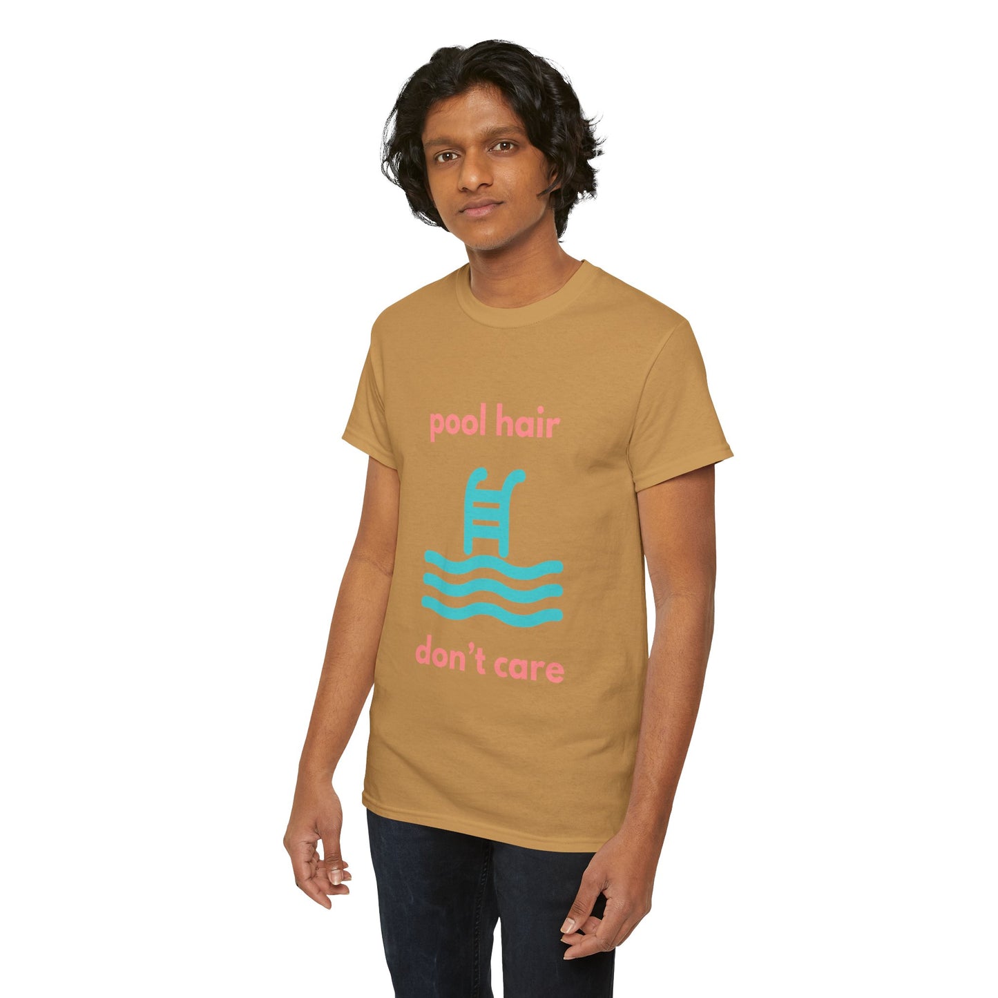 Unisex Heavy Cotton Tee - Pool Hair, Don't Care