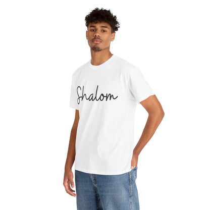 "Shalom" (Hebrew Greeting) Unisex Heavy Cotton Tee