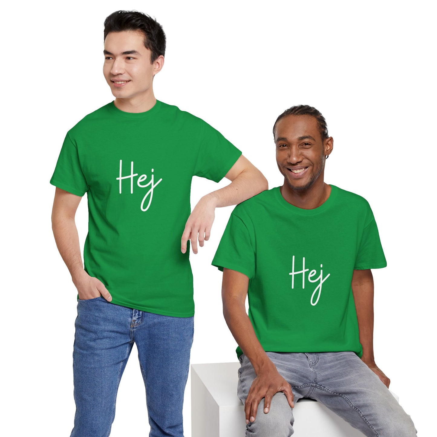 "Hej" & "Farvel" (Danish Greetings) Unisex Heavy Cotton Tee