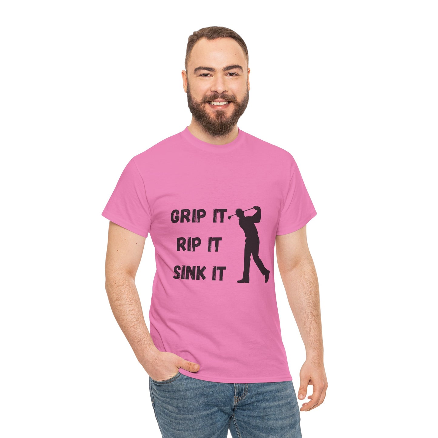 Unisex Heavy Cotton Tee - Grip It, Rip It, Sink It Man