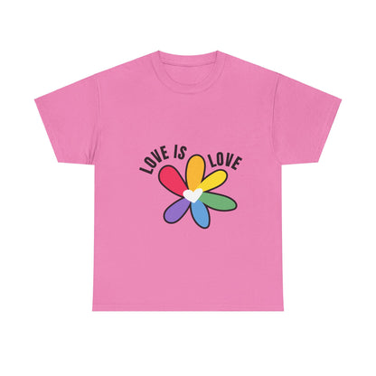 Unisex Heavy Cotton Tee - Rainbow Flower