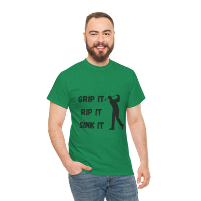 Unisex Heavy Cotton Tee - Grip It, Rip It, Sink It Man