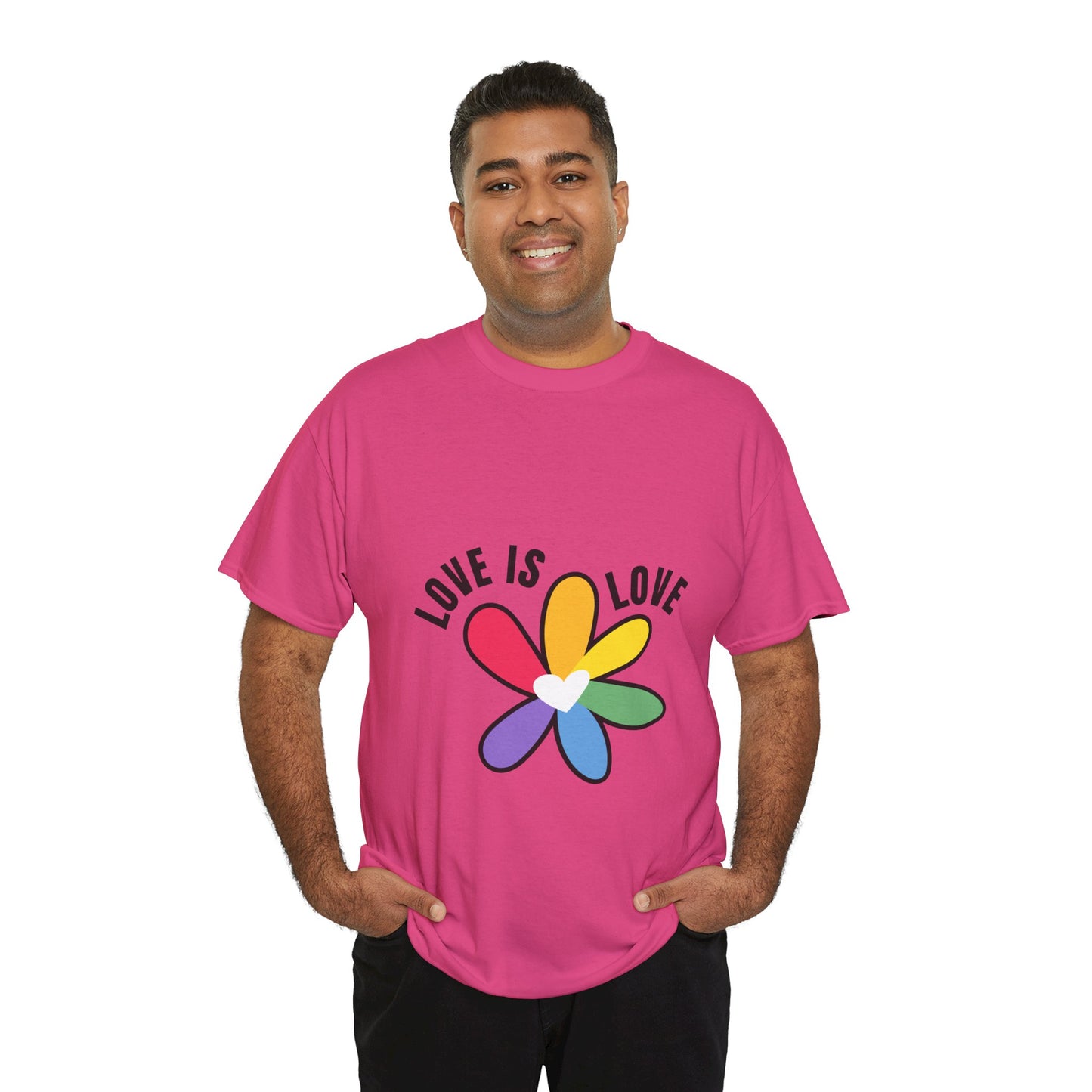 Unisex Heavy Cotton Tee - Rainbow Flower