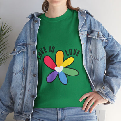 Unisex Heavy Cotton Tee - Rainbow Flower