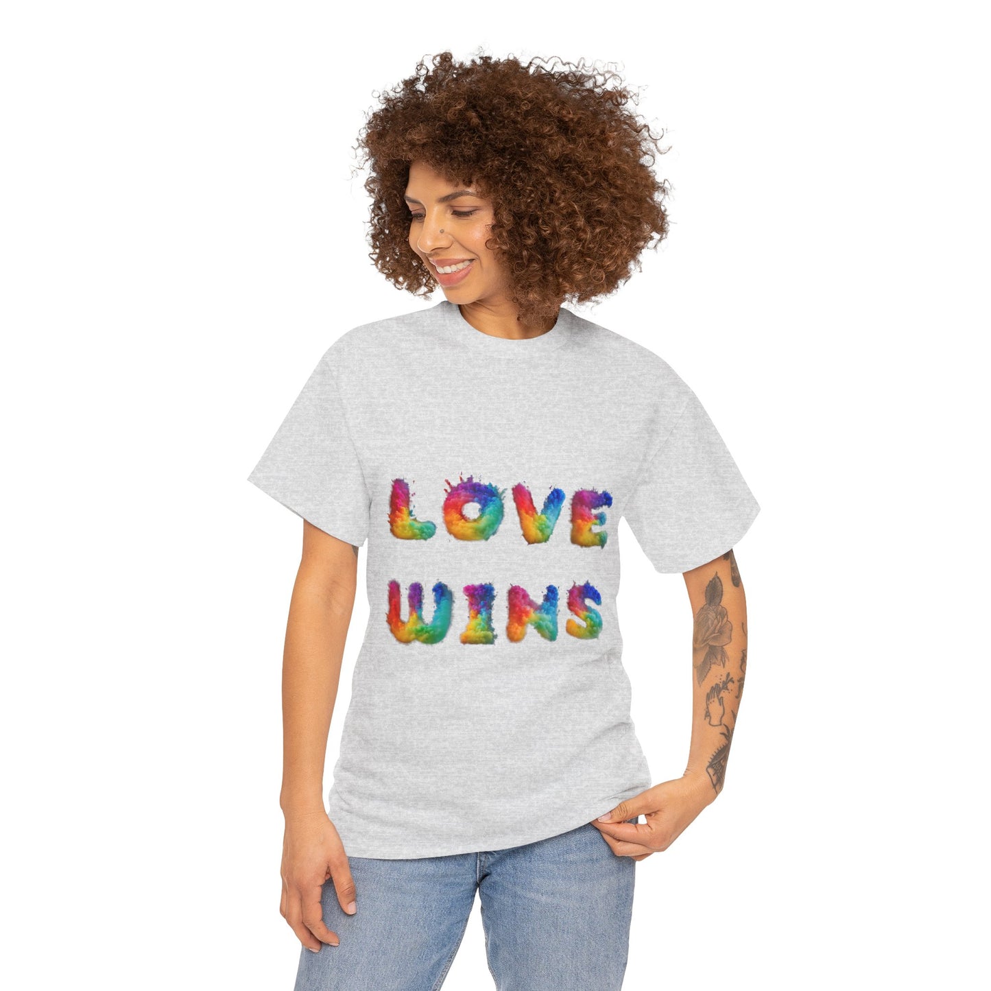 Unisex Heavy Cotton Tee - Love Wins Burst